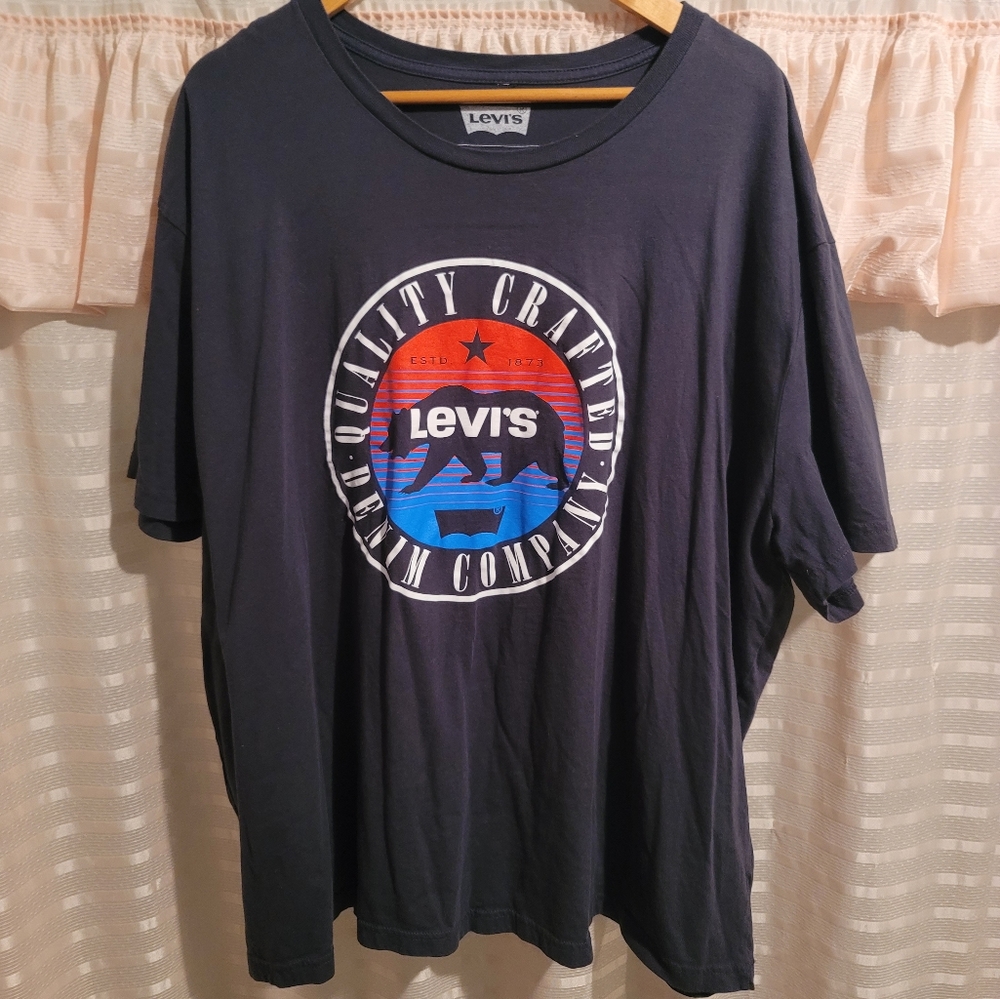 Levi's Levi Strauss & Company Men's  3XL Graphic Tee Gray Red Blue Bear Star